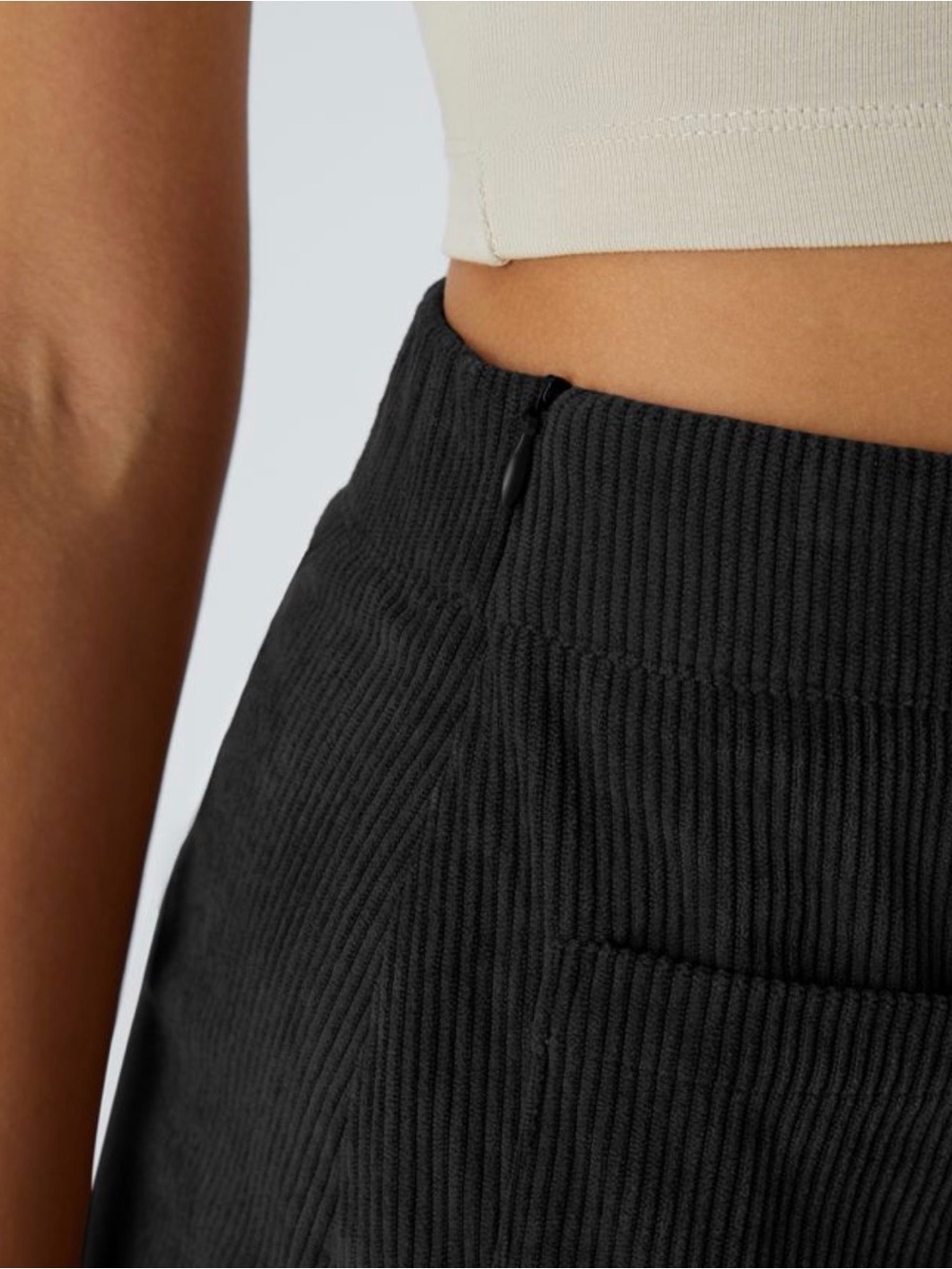 Halara High Waisted Pocket Zipper 2-in-1 Corduroy Mini Casual Skirt - Picture 5 of 8